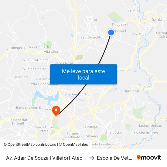 Av. Adair De Souza | Villefort Atacado E Varejo to Escola De Veterinária map