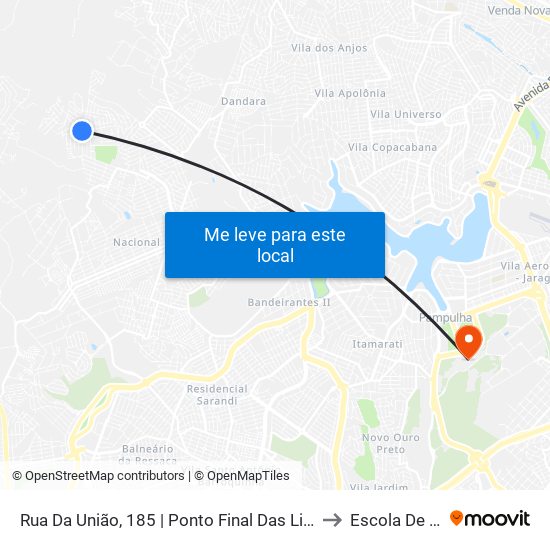 Rua Da União, 185 | Ponto Final Das Linhas 2290 E 2310 No Nacional to Escola De Veterinária map