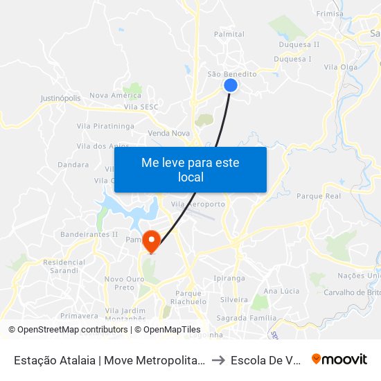 Estação Atalaia | Move Metropolitano - Sentido Centro to Escola De Veterinária map