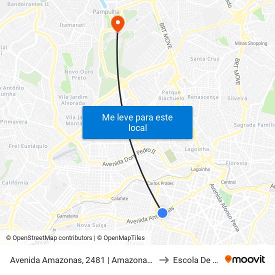 Avenida Amazonas, 2481 | Amazonas Com Martim De Carvalho 1 to Escola De Veterinária map