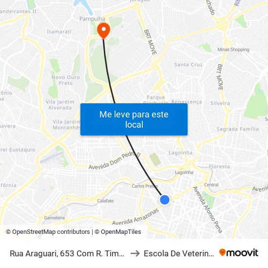 Rua Araguari, 653 Com R. Timbiras to Escola De Veterinária map