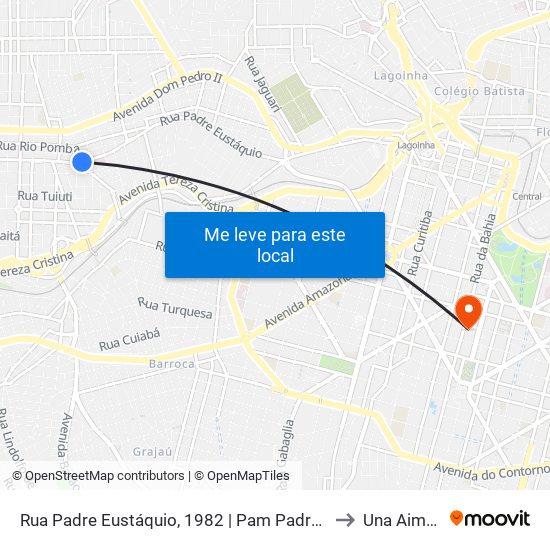 Rua Padre Eustáquio, 1982 | Pam Padre Eustáquio to Una Aimorés map