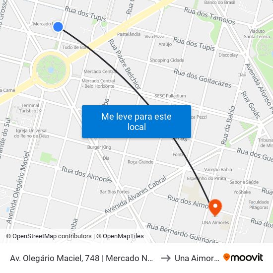 Av. Olegário Maciel, 748 | Mercado Novo 3 to Una Aimorés map