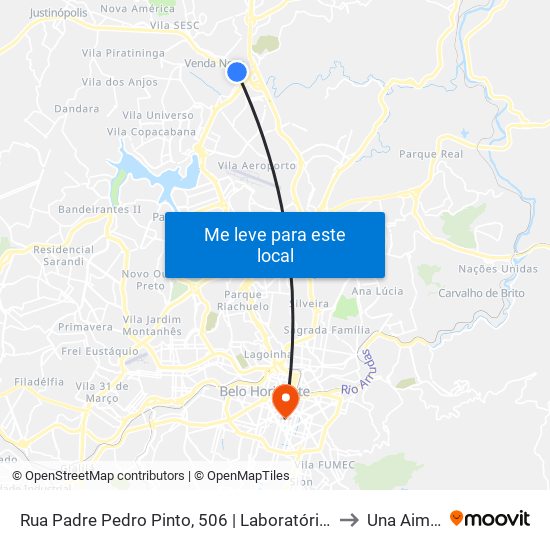 Rua Padre Pedro Pinto, 506 | Laboratório São Marcos to Una Aimorés map