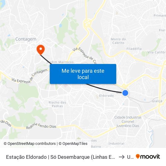 Estação Eldorado | Só Desembarque (Linhas Encerrando Viagem) to Una map