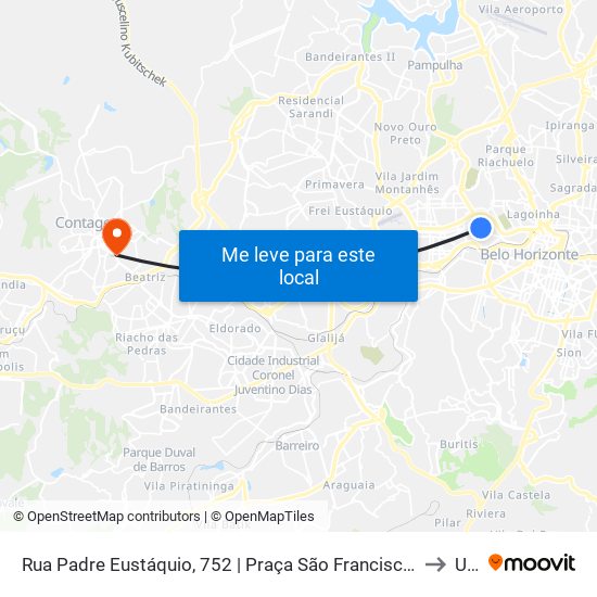 Rua Padre Eustáquio, 752 | Praça São Francisco Das Chagas to Una map