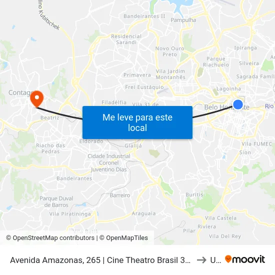 Avenida Amazonas, 265 | Cine Theatro Brasil 3 (Depois Da Praça 7) to Una map