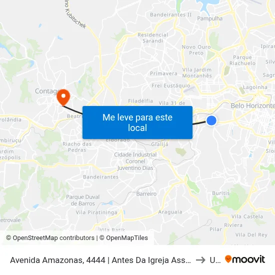 Avenida Amazonas, 4444 | Antes Da Igreja Assembléia De Deus to Una map