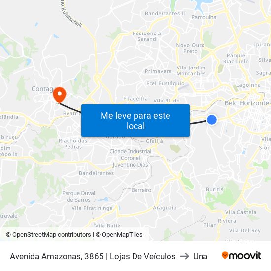 Avenida Amazonas, 3865 | Lojas De Veículos to Una map