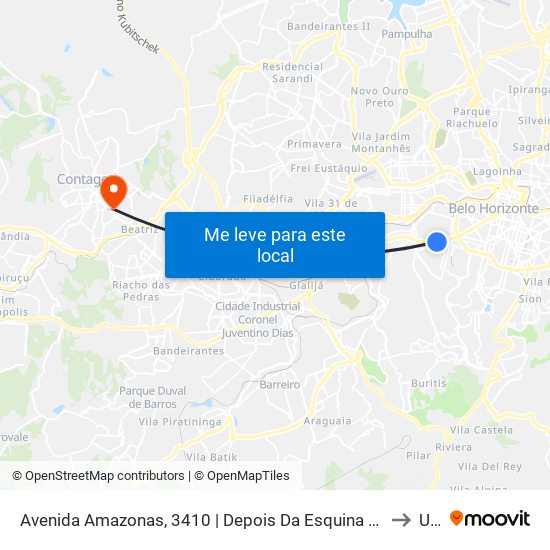 Avenida Amazonas, 3410 | Depois Da Esquina Com Rua Turfa to Una map