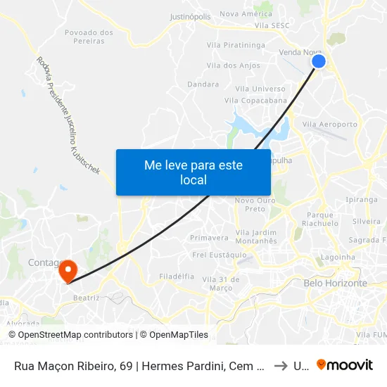 Rua Maçon Ribeiro, 69 | Hermes Pardini, Cem Venda Nova to Una map