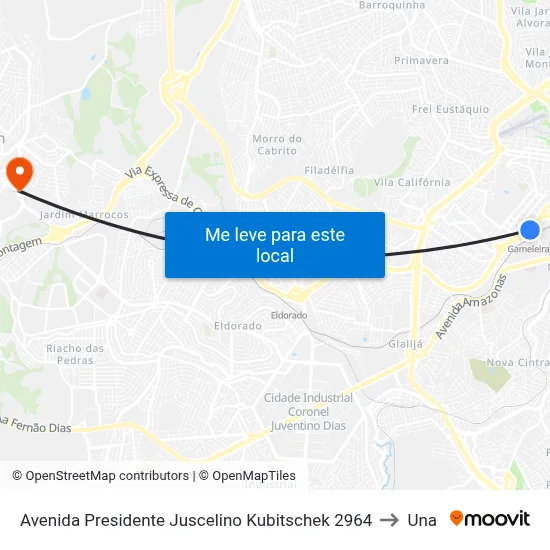 Avenida Presidente Juscelino Kubitschek 2964 to Una map