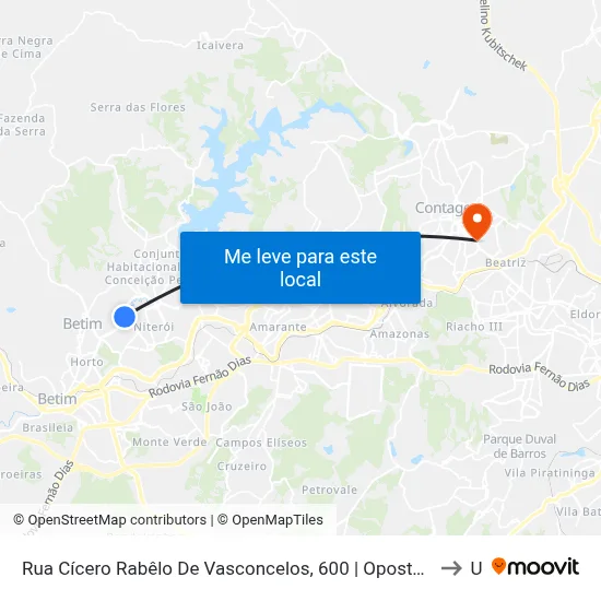 Rua Cícero Rabêlo De Vasconcelos, 600 | Oposto A Escola Estadual Juscelino Kubitschek De Oliveira (Atrás Da Pista De Bicicross) to Una map