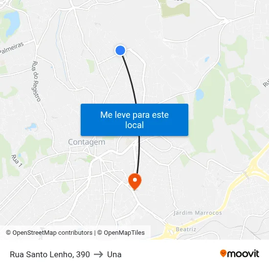 Rua Santo Lenho, 390 to Una map
