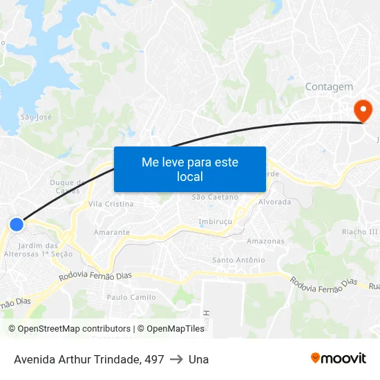 Avenida Arthur Trindade, 497 to Una map