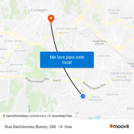 Rua Bartolomeu Bueno, 240 to Una map