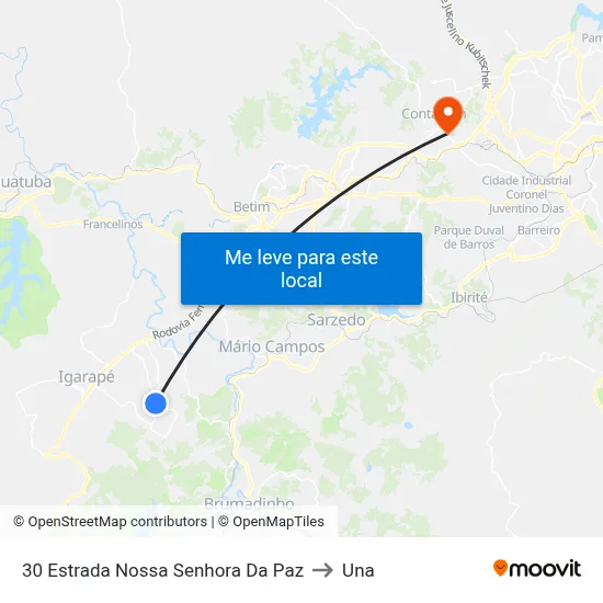 30 Estrada Nossa Senhora Da Paz to Una map