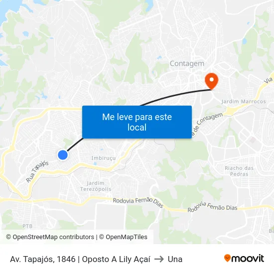 Av. Tapajós, 1846 | Oposto A Lily Açaí to Una map