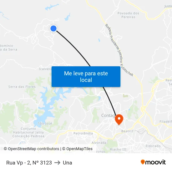 Rua Vp - 2, Nº 3123 to Una map
