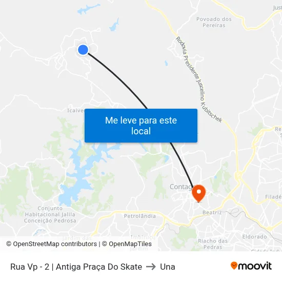 Rua Vp - 2 | Antiga Praça Do Skate to Una map