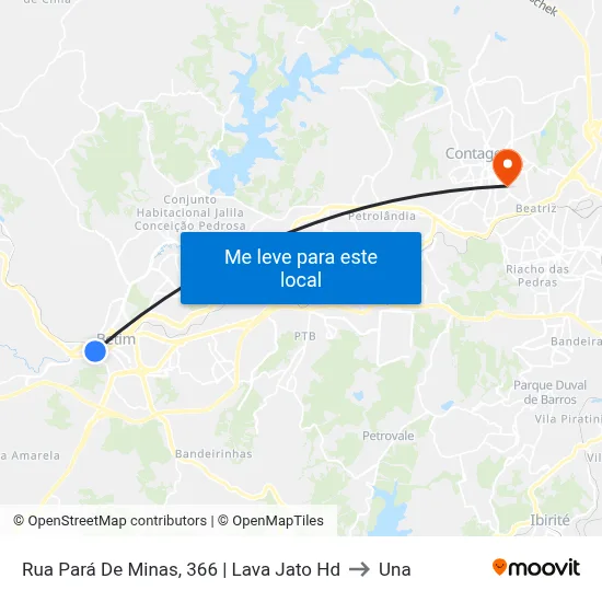 Rua Pará De Minas, 366 | Lava Jato Hd to Una map