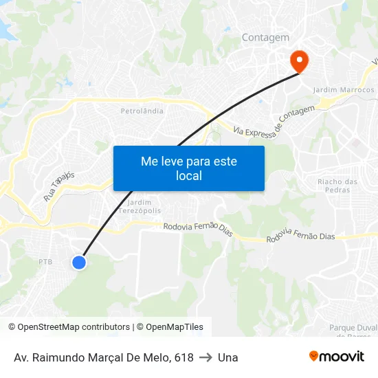 Av. Raimundo Marçal De Melo, 618 to Una map