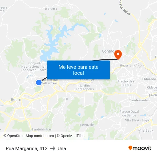 Rua Margarida, 412 to Una map