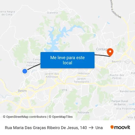 Rua Maria Das Graças Ribeiro De Jesus, 140 to Una map