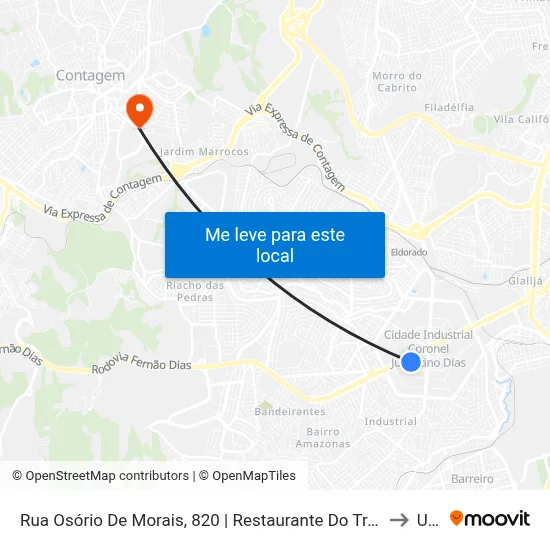 Rua Osório De Morais, 820 | Restaurante Do Trabalhador to Una map