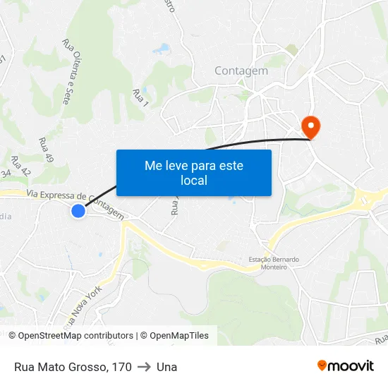 Rua Mato Grosso, 170 to Una map
