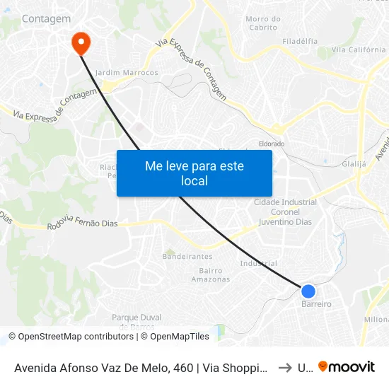 Avenida Afonso Vaz De Melo, 460 | Via Shopping Antes Da Passarela to Una map