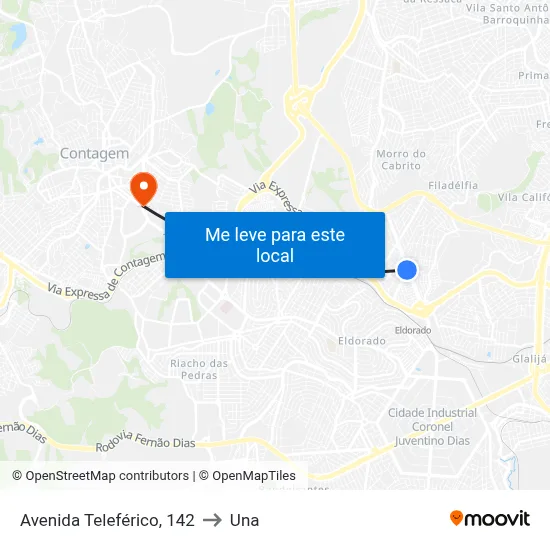 Avenida Teleférico, 142 to Una map