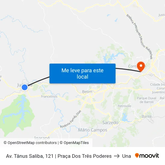 Av. Tânus Saliba, 121 | Praça Dos Três Poderes to Una map