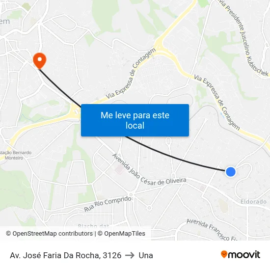 Av. José Faria Da Rocha, 3126 to Una map