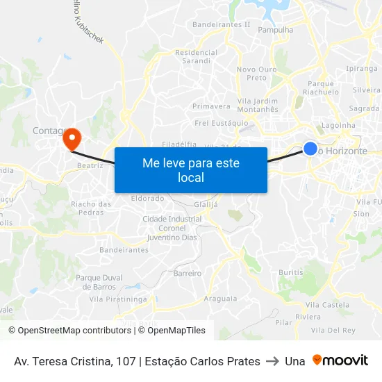 Av. Teresa Cristina, 107 | Estação Carlos Prates to Una map