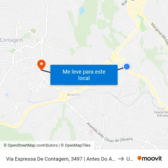 Via Expressa De Contagem, 3497 | Antes Do Apoio to Una map