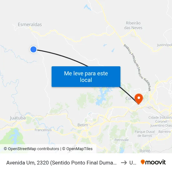 Avenida Um, 2320 (Sentido Ponto Final Dumaville) to Una map