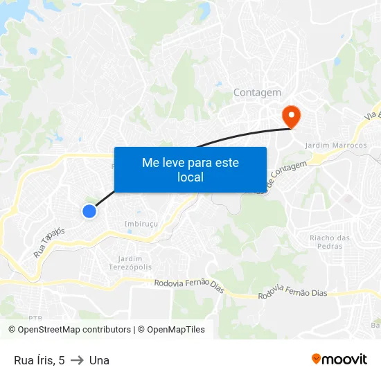 Rua Íris, 5 to Una map