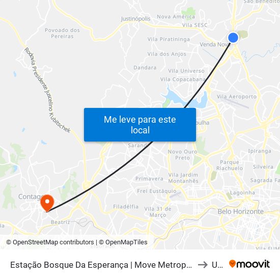 Estação Bosque Da Esperança | Move Metropolitano to Una map