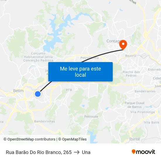 Rua Barão Do Rio Branco, 265 to Una map