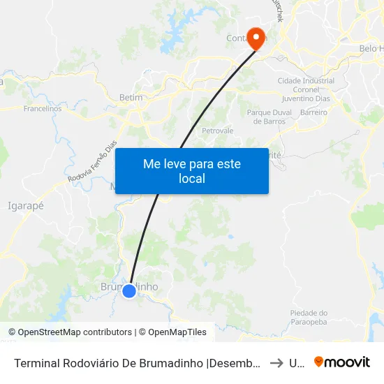 Terminal Rodoviário De Brumadinho |Desembarque to Una map