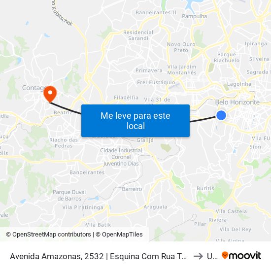 Avenida Amazonas, 2532 | Esquina Com Rua Tenente Brito Melo to Una map