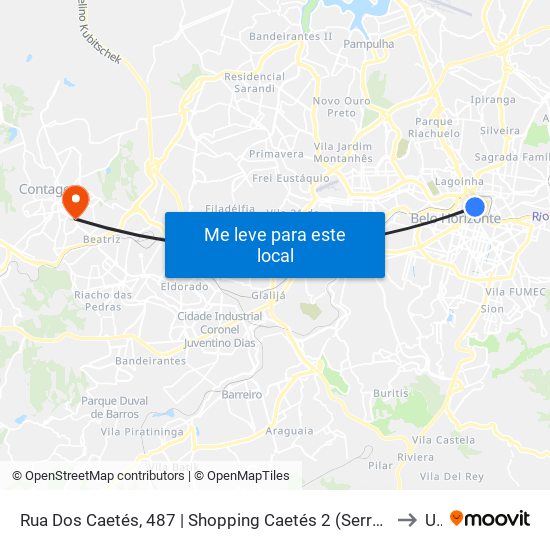 Rua Dos Caetés, 487 | Shopping Caetés 2 (Serra's Calçados/Maria Gula Lanchonete) to Una map