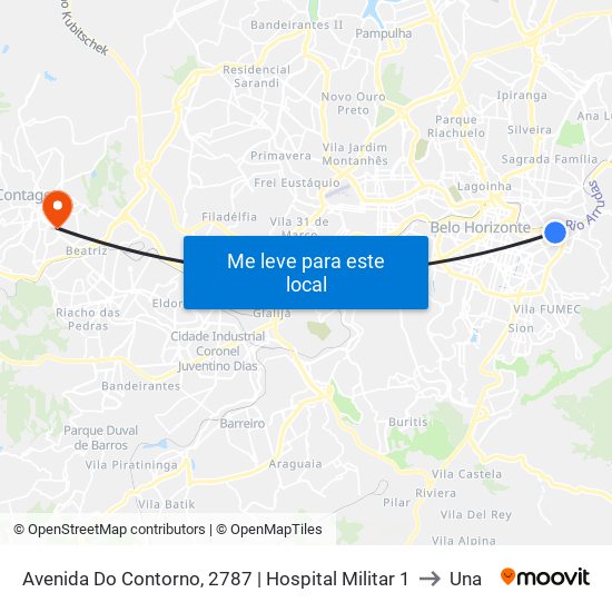 Avenida Do Contorno, 2787 | Hospital Militar 1 to Una map