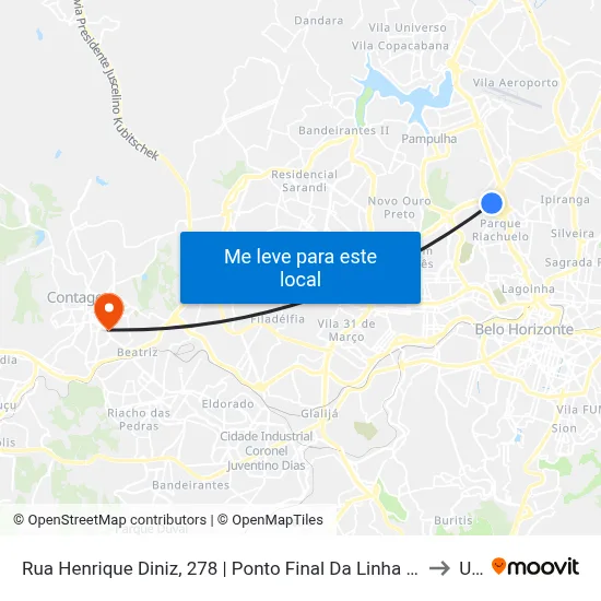 Rua Henrique Diniz, 278 | Ponto Final Da Linha 4205 No Ermelinda to Una map