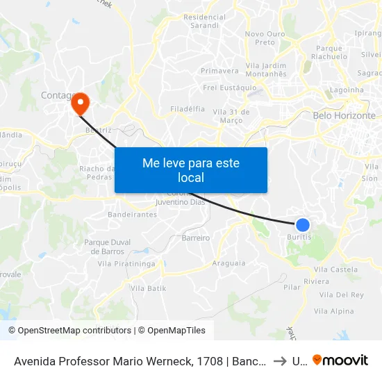 Avenida Professor Mario Werneck, 1708 | Banco Itaú/Galeria Buritis to Una map