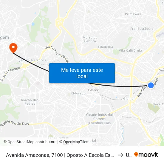 Avenida Amazonas, 7100 | Oposto A Escola Estadual Ordem E Progresso to Una map