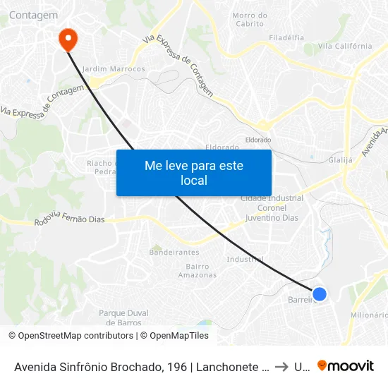 Avenida Sinfrônio Brochado, 196 | Lanchonete Pastelouco to Una map