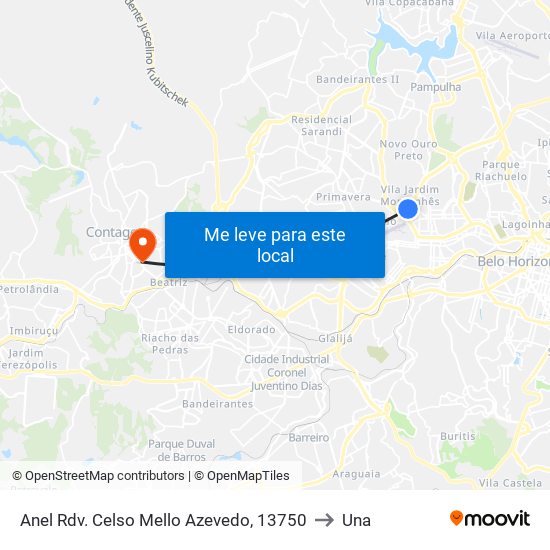 Anel Rdv. Celso Mello Azevedo, 13750 to Una map