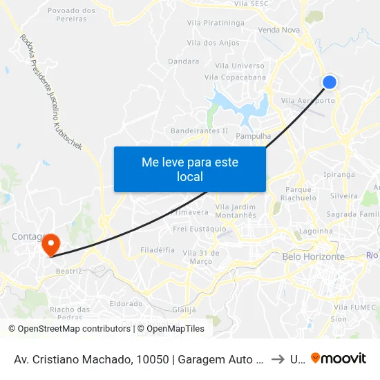 Av. Cristiano Machado, 10050 | Garagem Auto Omnibus Floramar to Una map